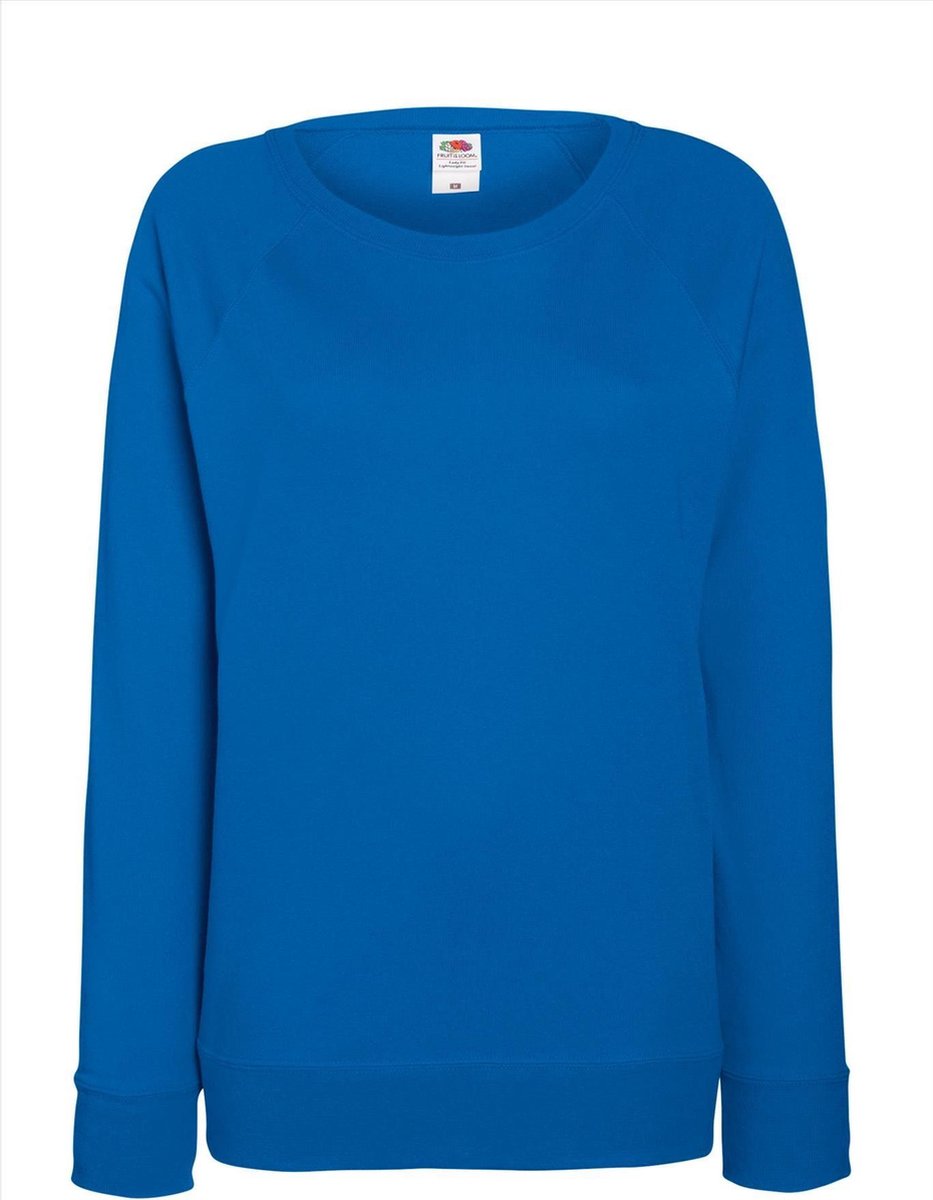 Blauwe sweater / sweatshirt trui met raglan mouwen en ronde hals voor dames - blauw - basic sweaters M (38)