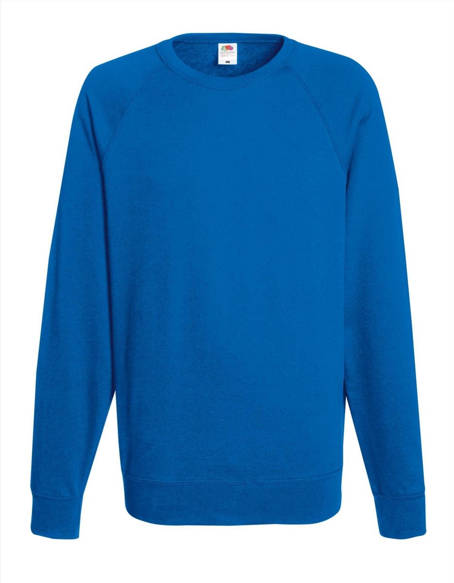 Blauwe sweater / sweatshirt trui met raglan mouwen en ronde hals voor heren - blauw - basic sweaters 2XL (EU 56)