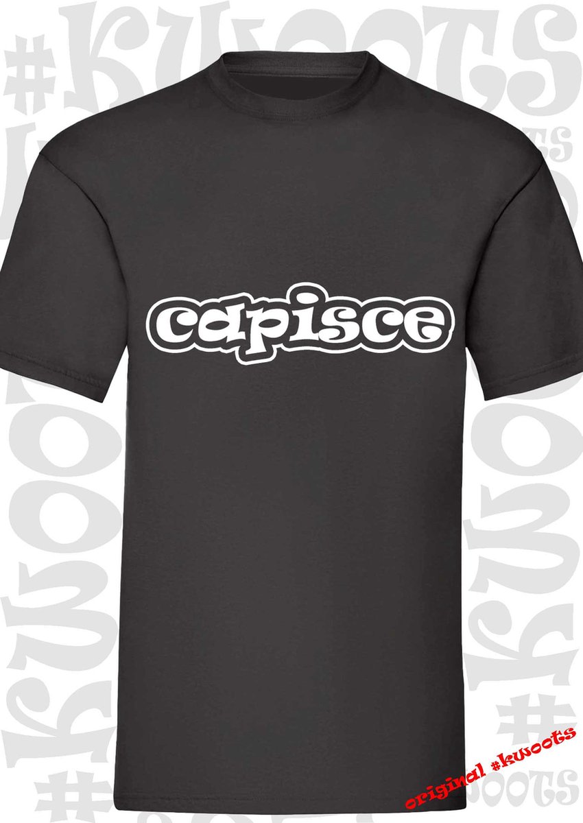 CAPISCE heren t-shirt - Zwart - Maat L - leuke shirtjes - grappig - humor - quotes - begrepen - italiaans