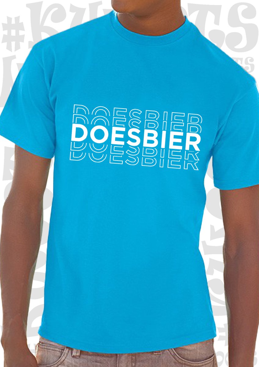 DOESBIER heren t-shirt - Azuur blauw met wit - Maat XXL - korte mouwen - grappige teksten - leuke shirtjes - humor - quotes - kwoots - kado - cadeau - Mag ik bestellen