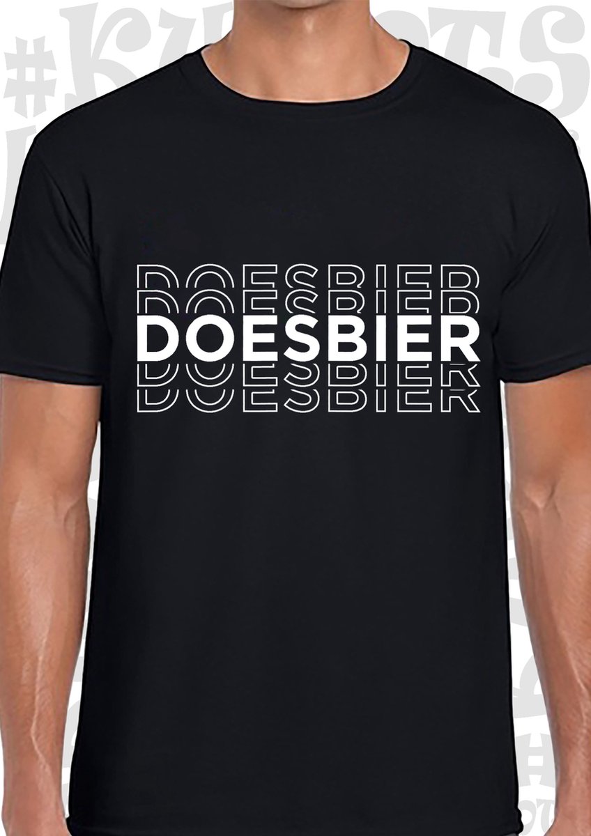 DOESBIER heren t-shirt - Zwart - Maat S - korte mouwen - grappige teksten - leuke shirtjes - humor - quotes - kwoots - kado - cadeau - Mag ik bestellen