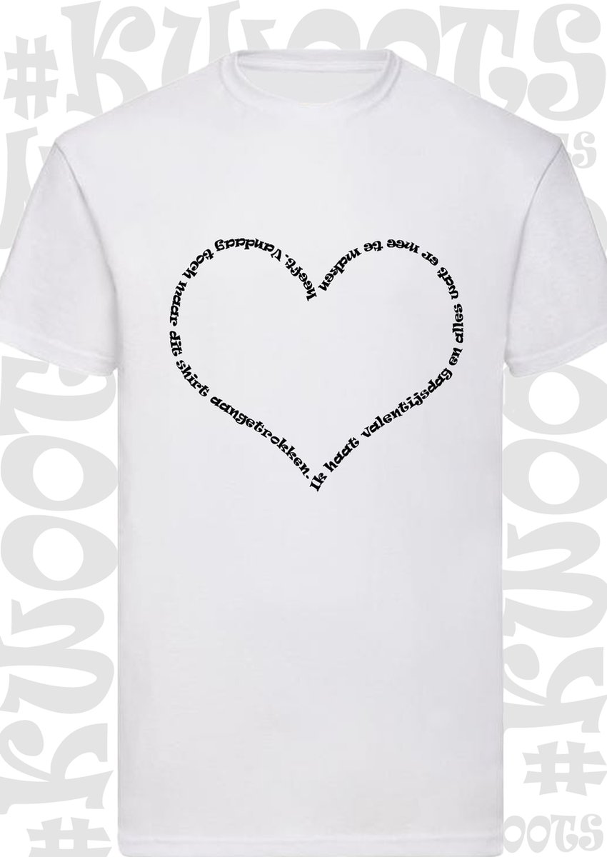 IK HAAT VALENTIJNSDAG heren t-shirt - Wit - Maat 3XL - korte mouwen - leuke shirtjes - grappige teksten - quotes - kwoots - Valentine - Valentijnsdag