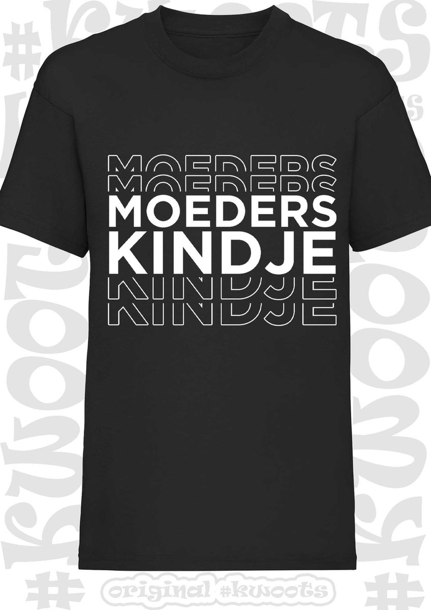 MOEDERS KINDJE kids t-shirt - Zwart - Maat 116 - Korte mouwen - Unisex - jongens & meisjes - leuke shirtjes - grappig - humor - quotes - kwoots - spreuken - cadeau - kado