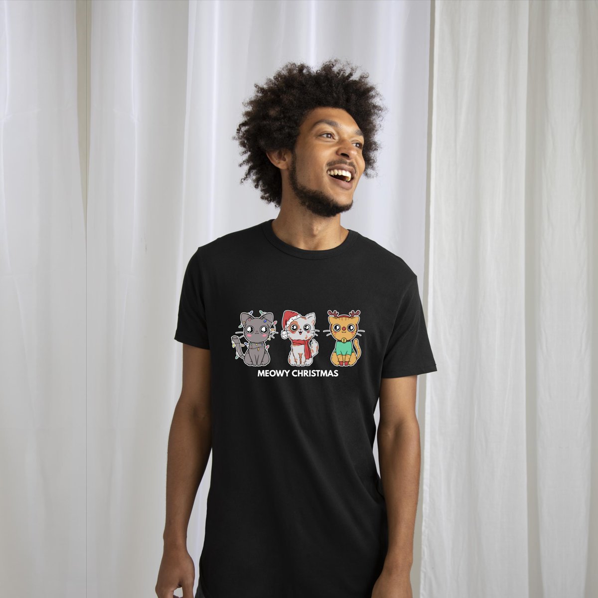 Meowy Christmas T-shirt foute Kerst XXL