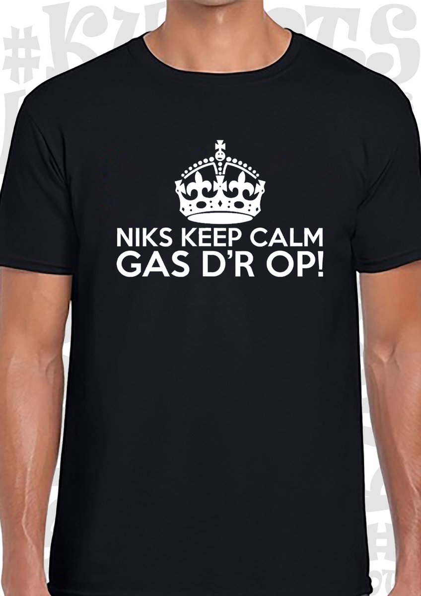 NIKS KEEP CALM GAS DR OP! heren t-shirt - Zwart - Maat 3XL - Korte mouwen - Leuke shirtjes - grappig - humor - quotes - kwoots - We gaan los