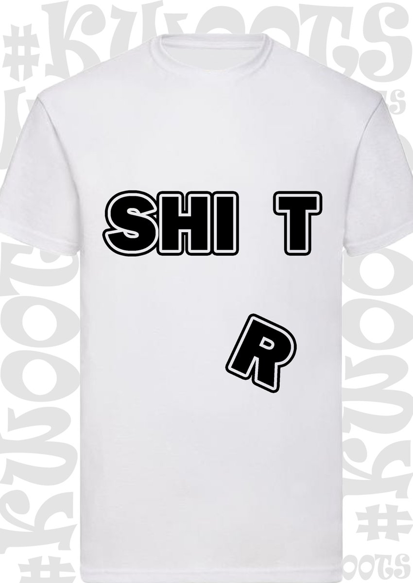 SHIT SHIRT heren t-shirt - Wit - Maat S - korte mouwen - grappige teksten - leuke shirtjes - humor - quotes - kwoots - kado - cadeau