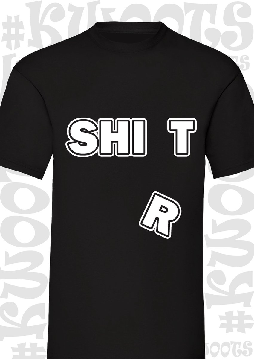 SHIT SHIRT heren t-shirt - Zwart - Maat S - korte mouwen - grappige teksten - leuke shirtjes - humor - quotes - kwoots - kado - cadeau