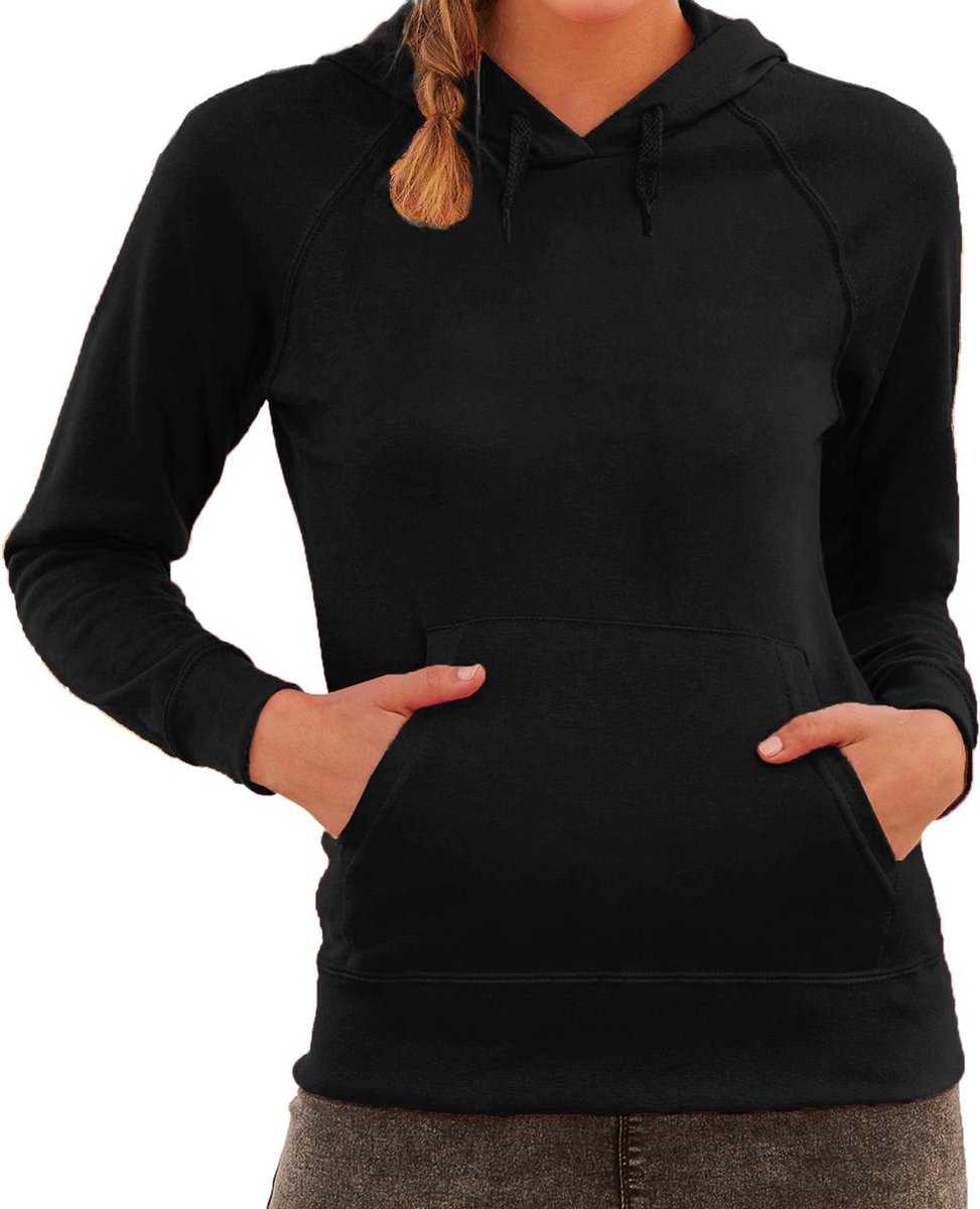 Zwarte hoodie / sweater met capuchon - dames - raglan - basics - hooded sweatshirts 2XL (44)