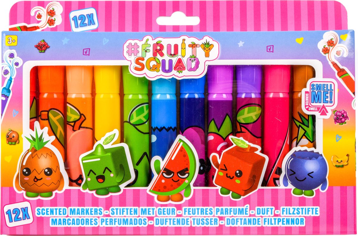 Stiften super brede punt met geur Fruity Squad: 12-pack