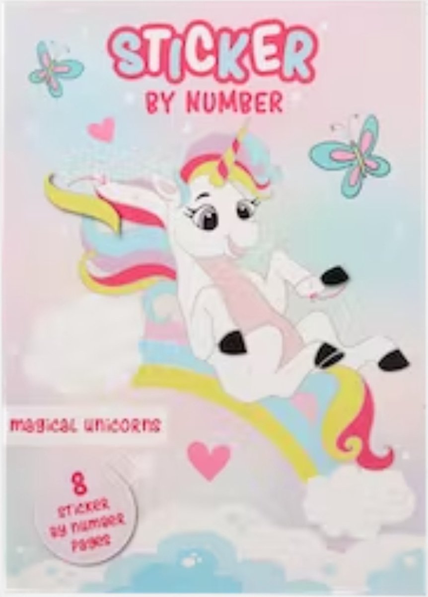 Stickerboek Unicorn Sticker op nummer