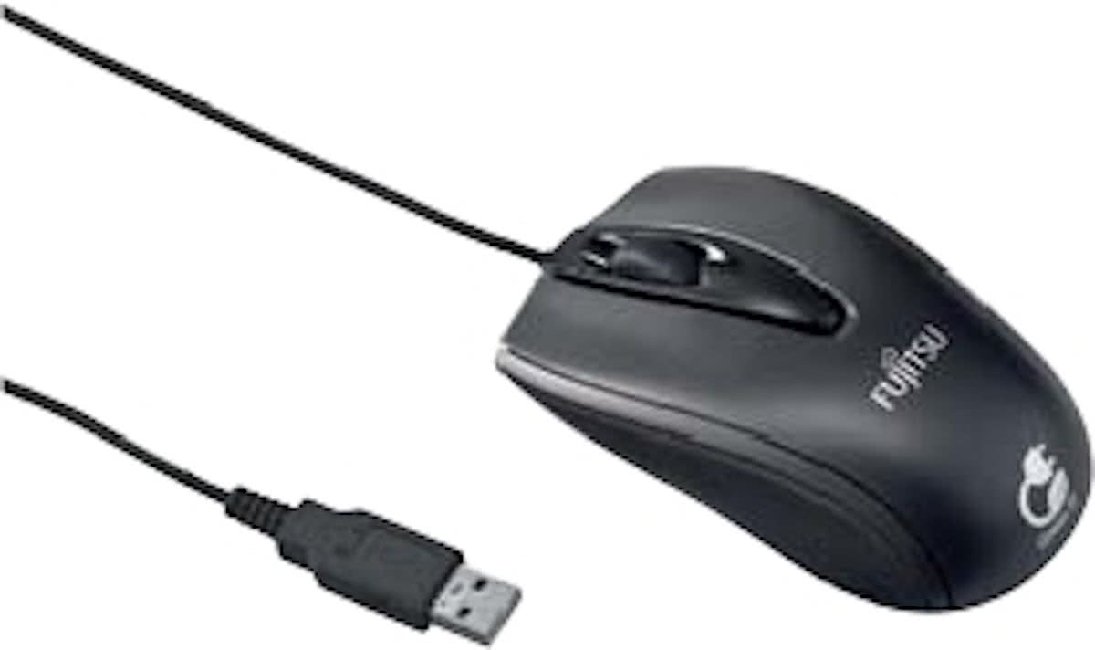 Fujitsu M440 Eco USB Optisch 1000DPI Ambidextrous Zwart muis