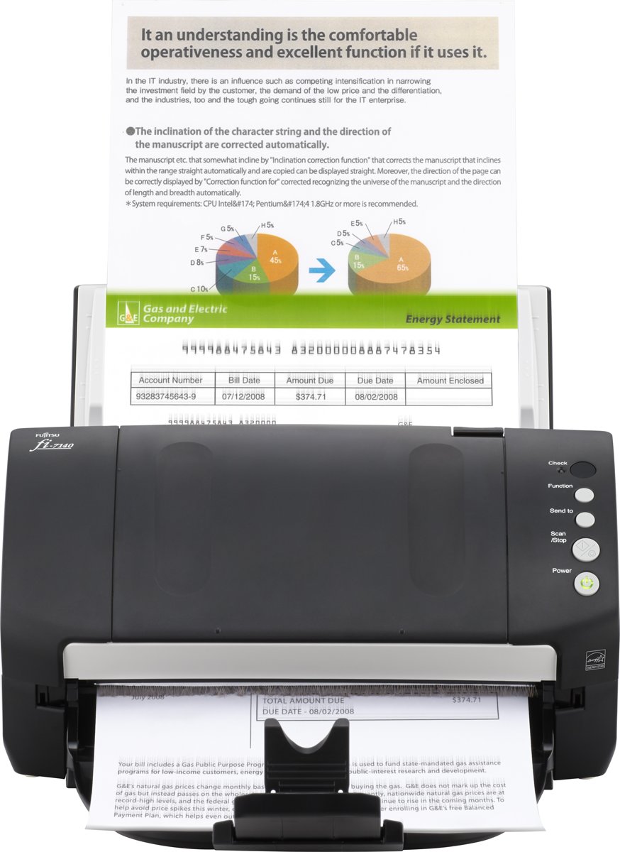 Fujitsu fi-7140 ADF-scanner 600 x 600DPI A4 Zwart, Wit