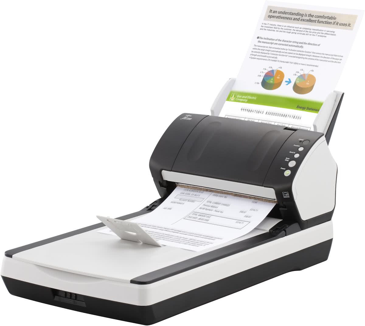 Fujitsu fi-7240 Flatbed & ADF scanner 600 x 600DPI A4 Zwart, Wit