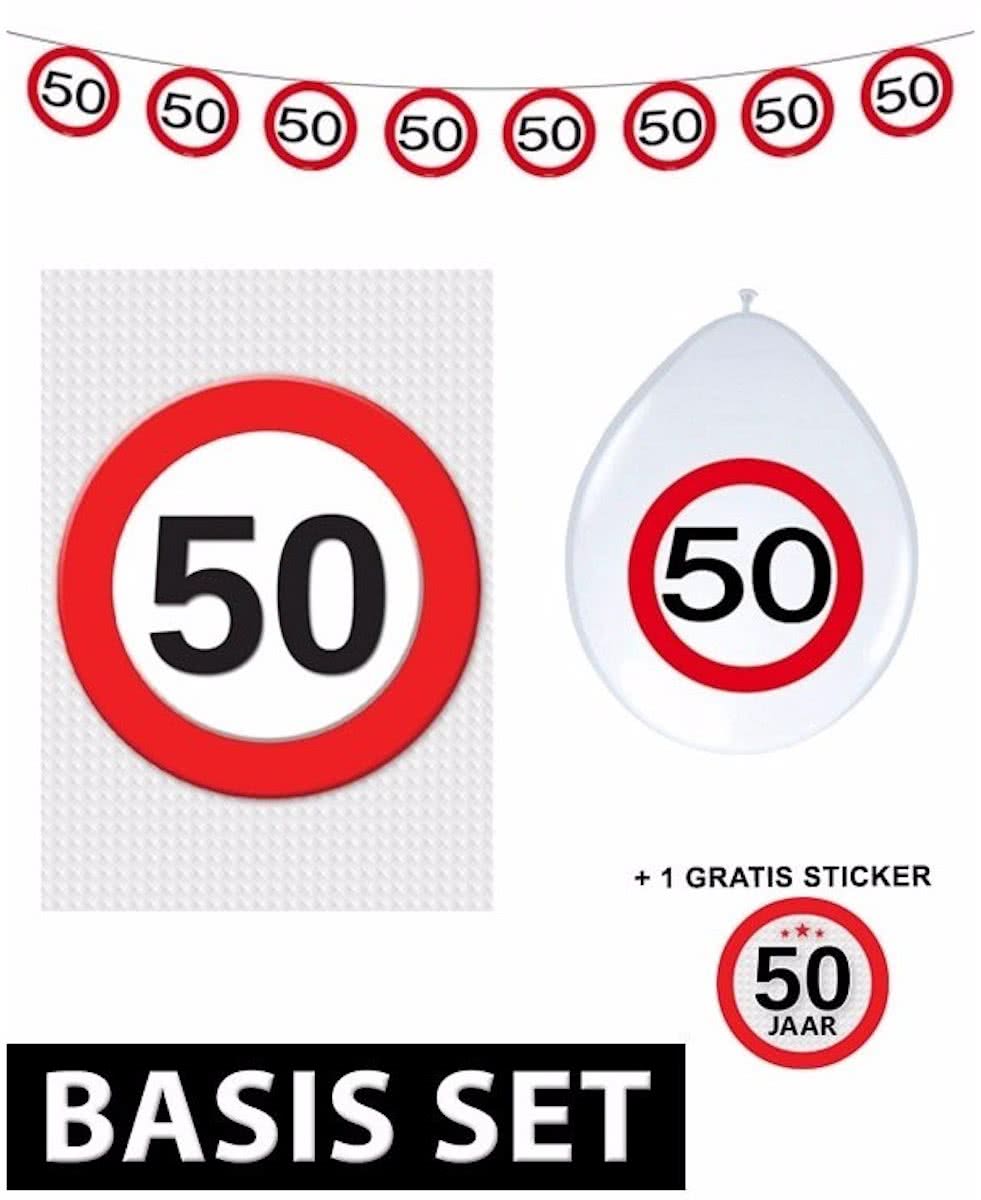 50 jaar verkeersbord versiering basis set - 50ste verjaardag decoratie