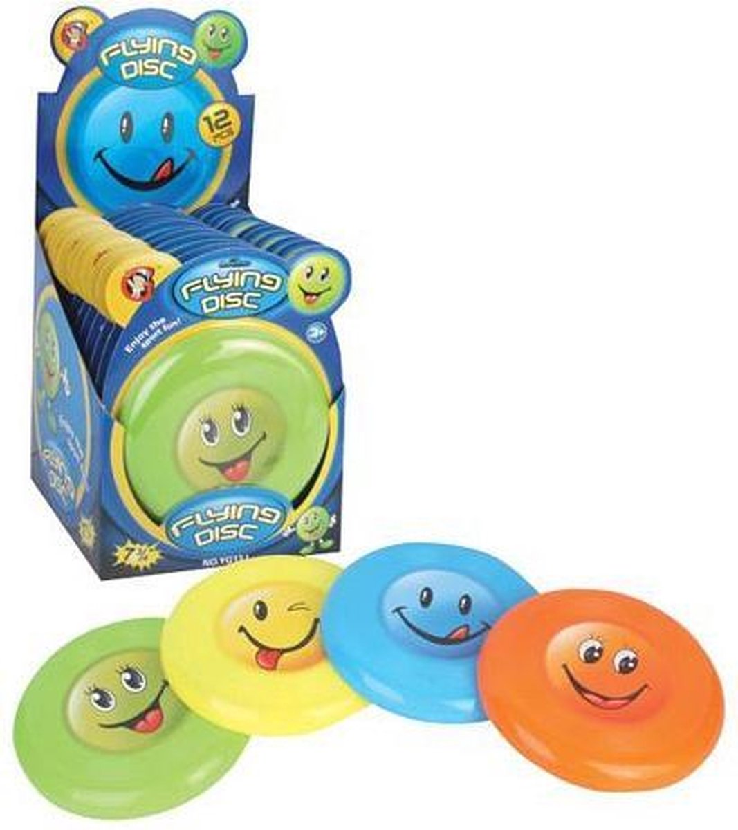 Blauwe frisbee met smiley