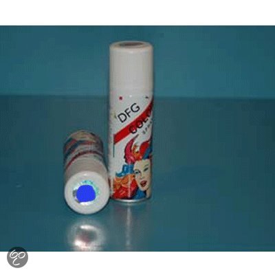 Blauwe glitter haarspray