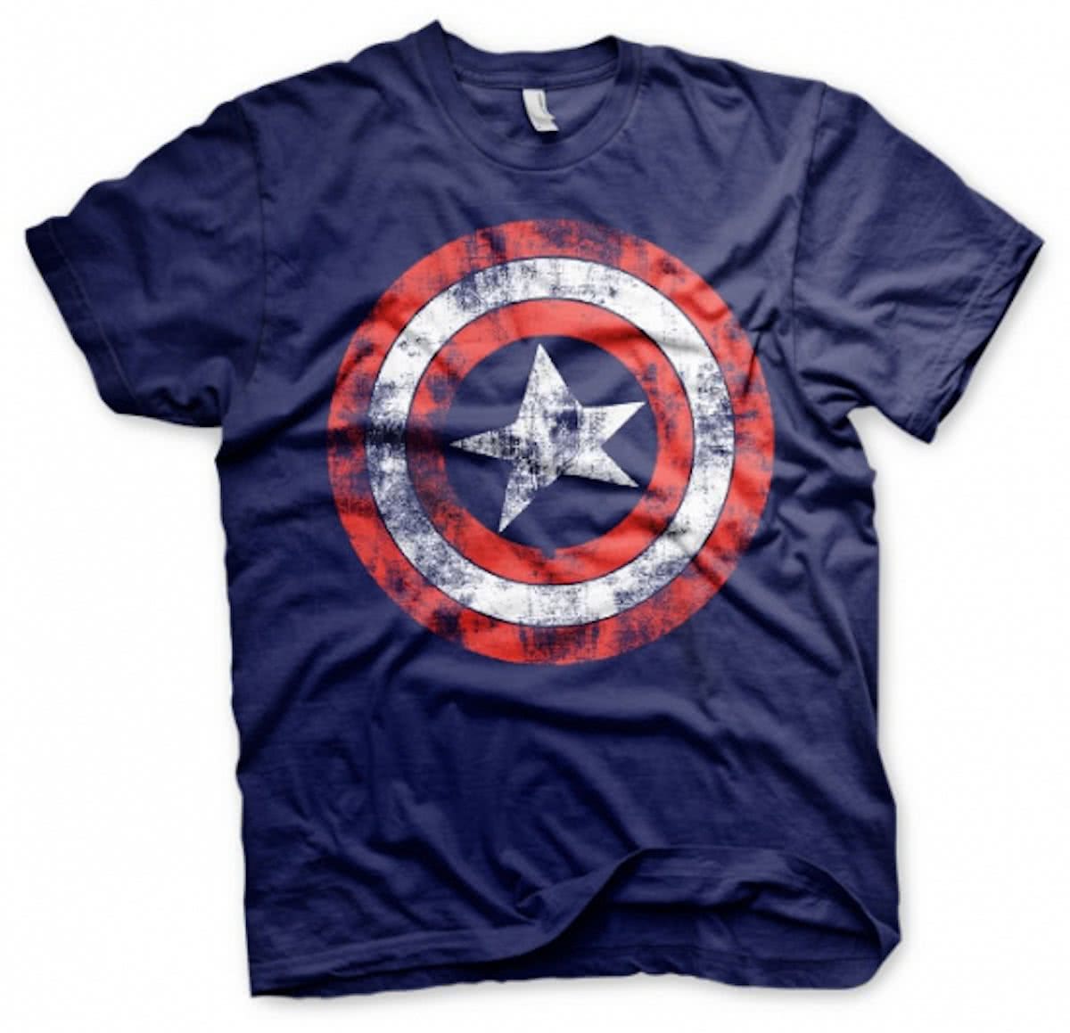 Fun t-shirt Captain America schild heren L