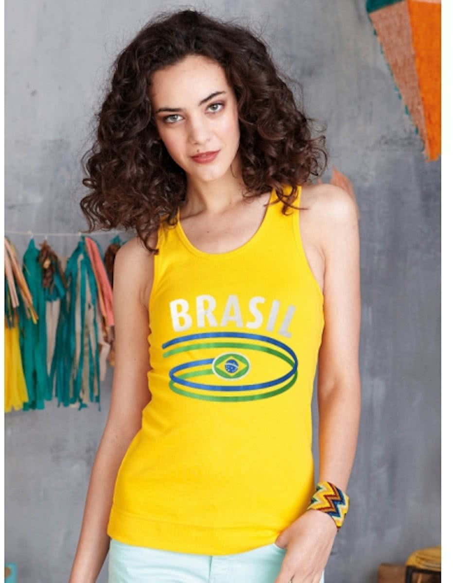 Gele dames tanktop Brasil Xl