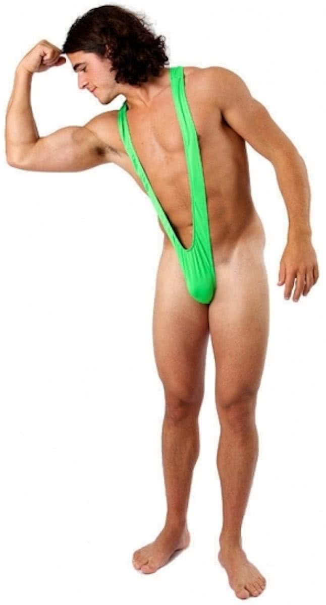 Groene mankini - sling swimsuit voor heren