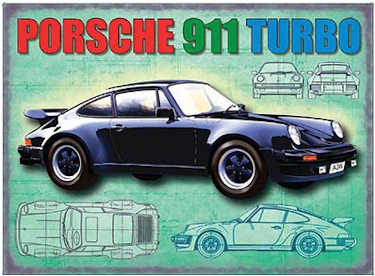 Grote muurplaat Porsche 911 Turbo 30x40cm