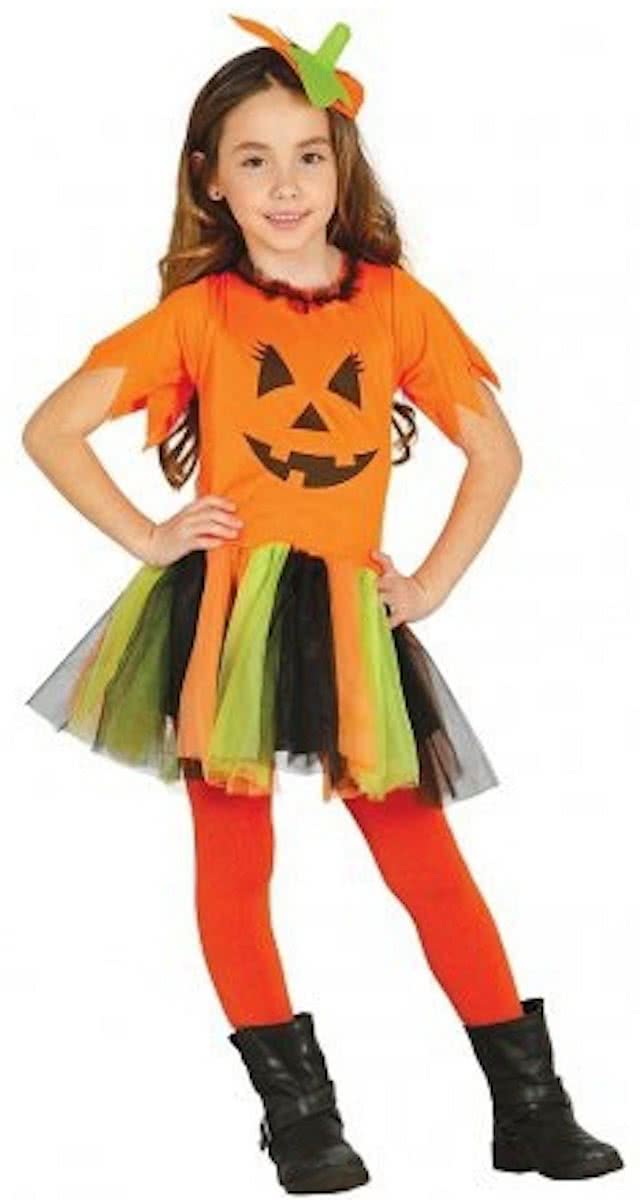 Halloween Pompoen jurkje voor meisjes 110-116 (5-6 jaar)