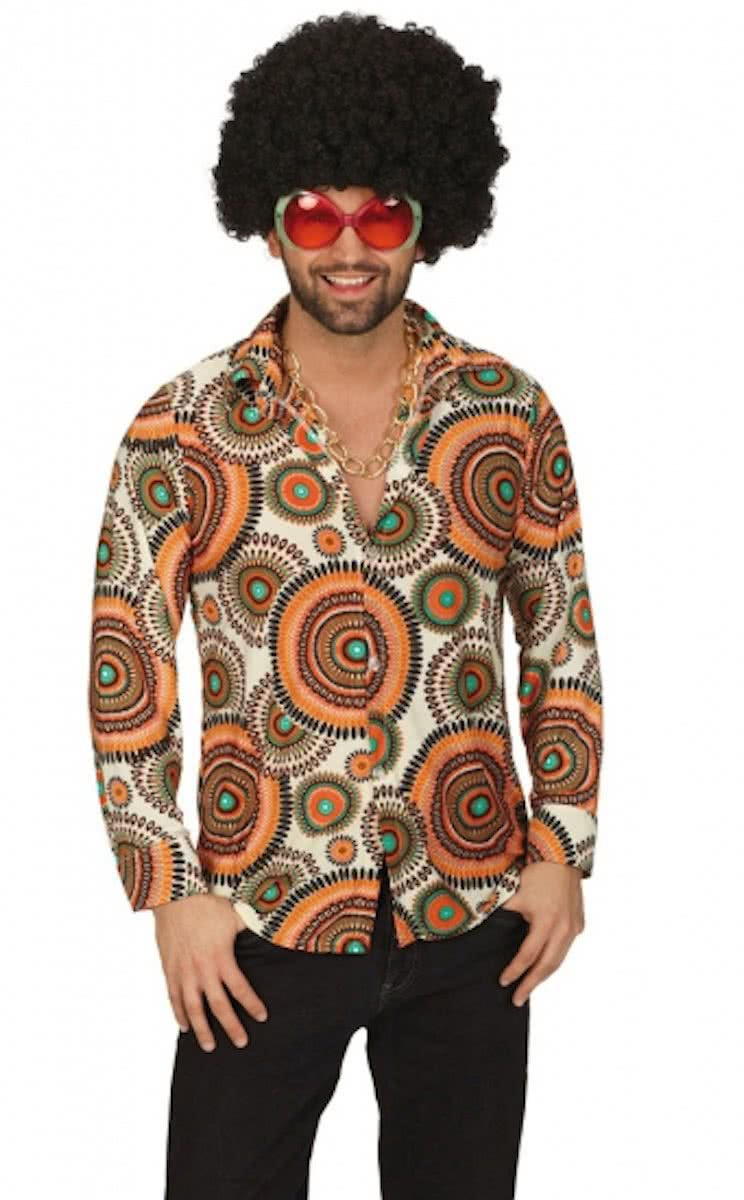 Hippie cirkel overhemd voor heren 58/60 (2xl/3xl)