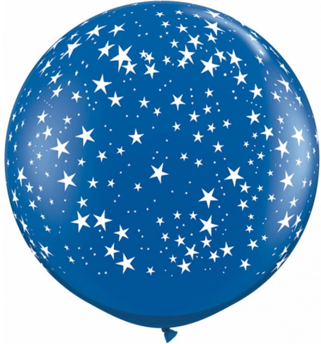 Mega ballon sterren blauw 90 cm