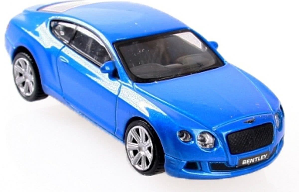 Modelauto Bentley Continental GT die cast blauw