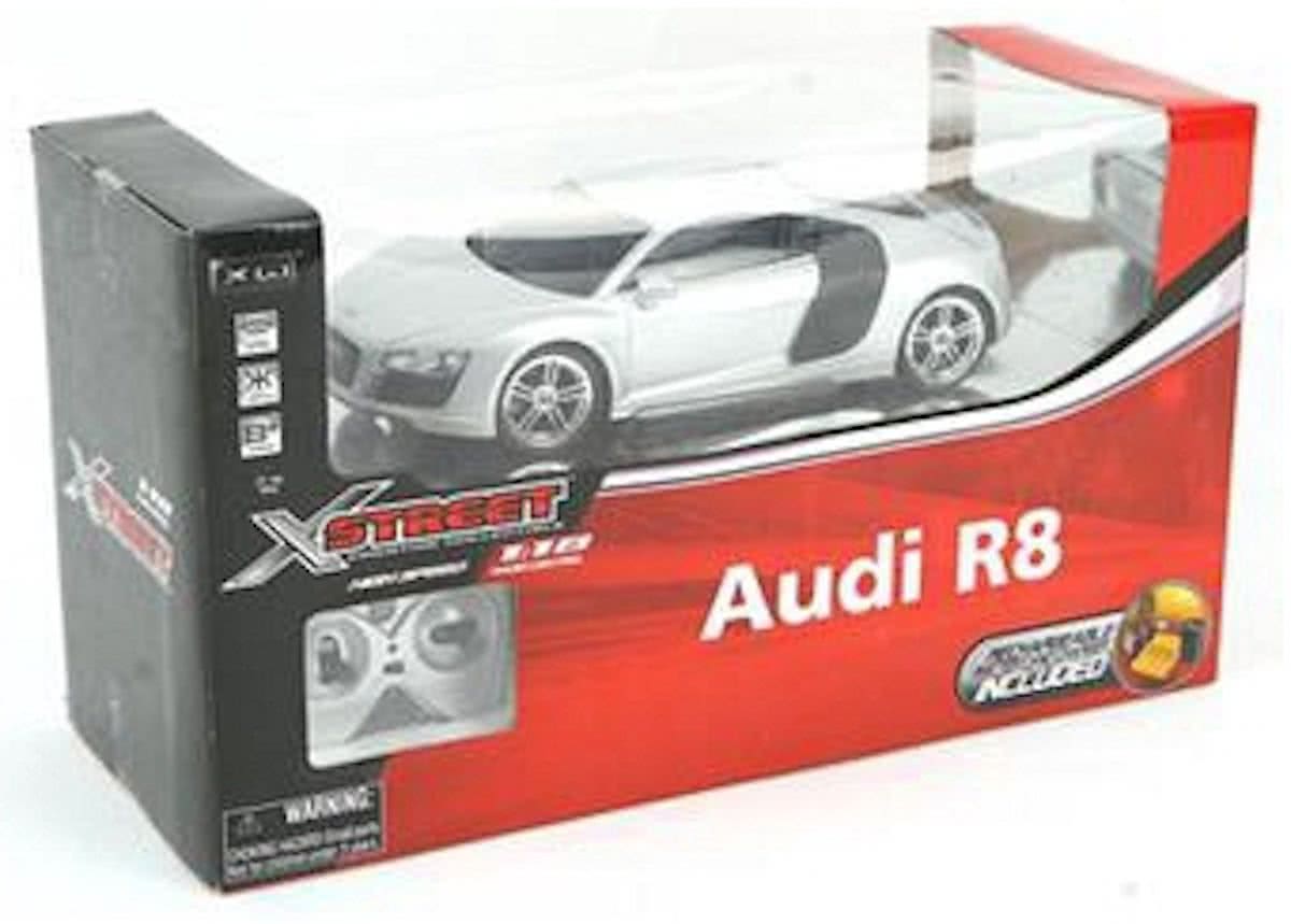 Modelauto zilveren sportauto Audi R8