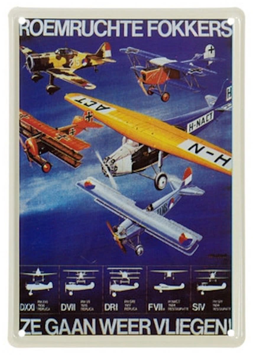 Muurplaat Fokker 20 x 30 cm