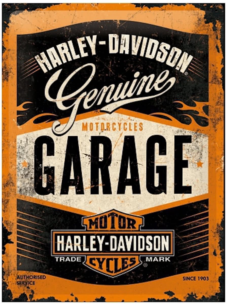 Muurplaat Harley Davidson garage 30 x 40 cm