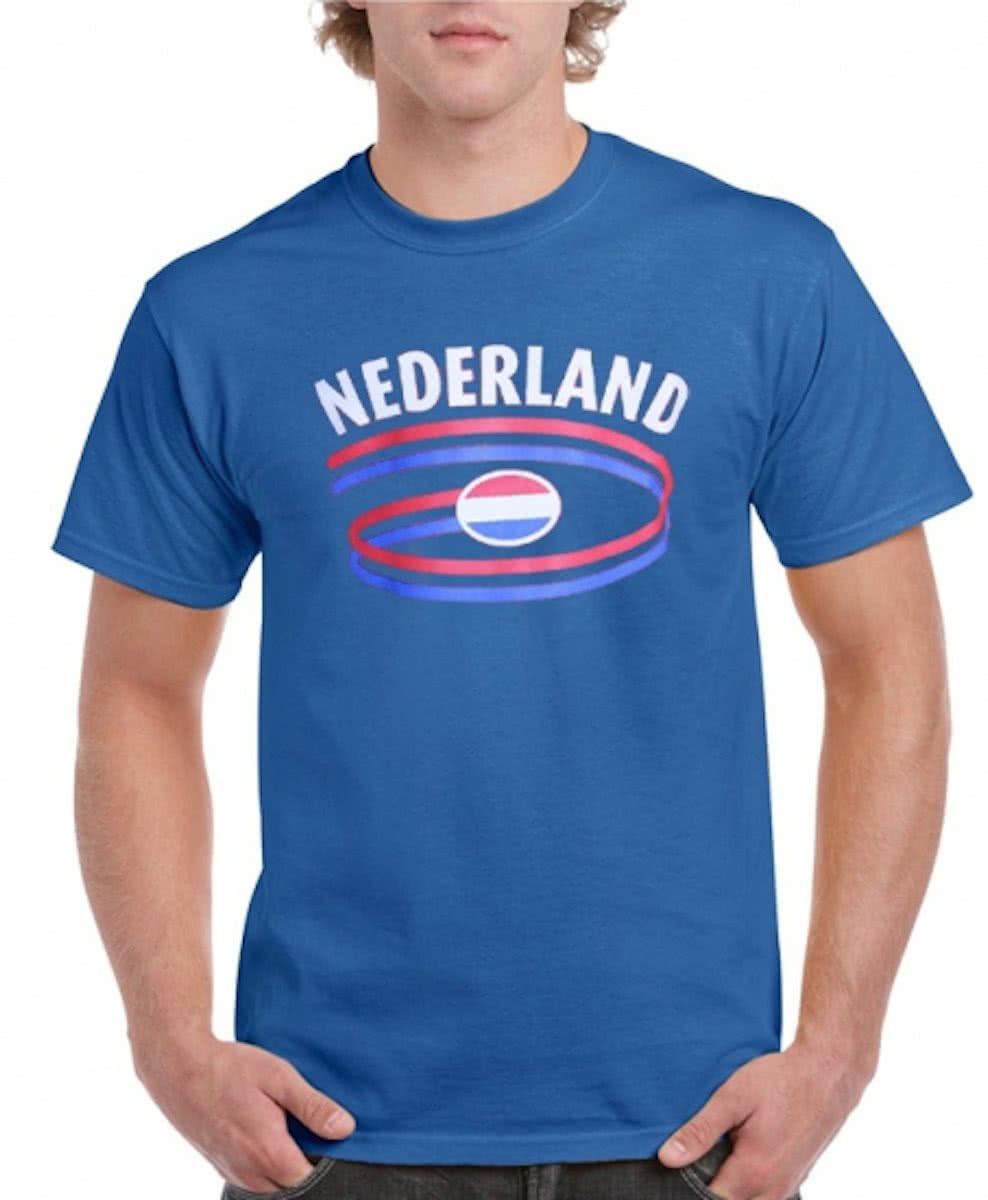 Nederland t-shirt blauw L