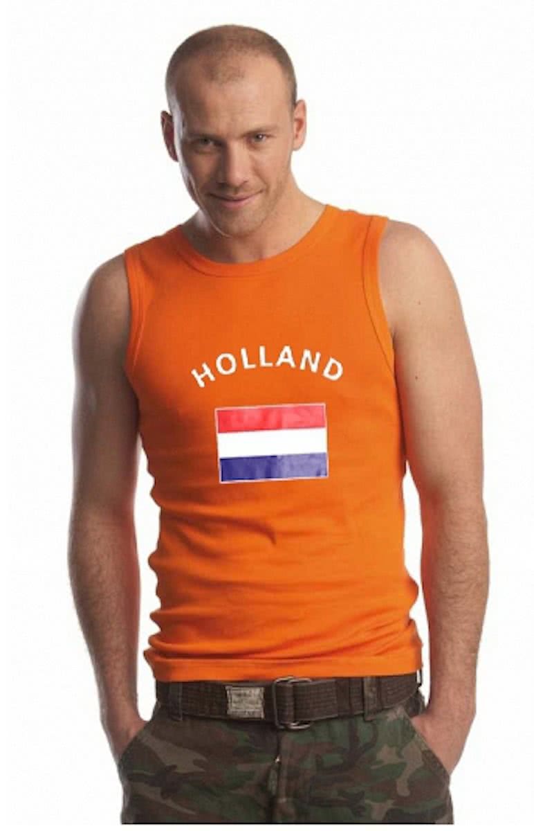 Oranje heren singlet vlag Holland Xl