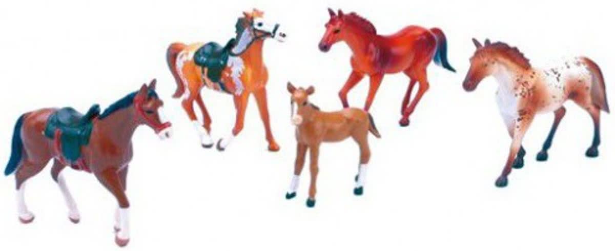 Plastic paarden set 5 stuks