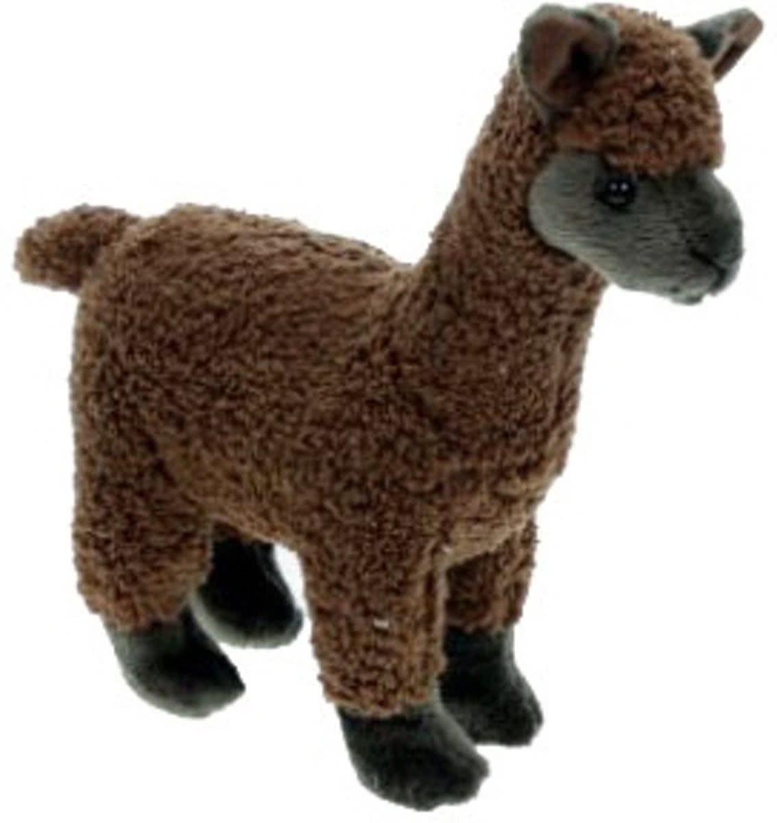 Pluche knuffel lama bruin 23 cm