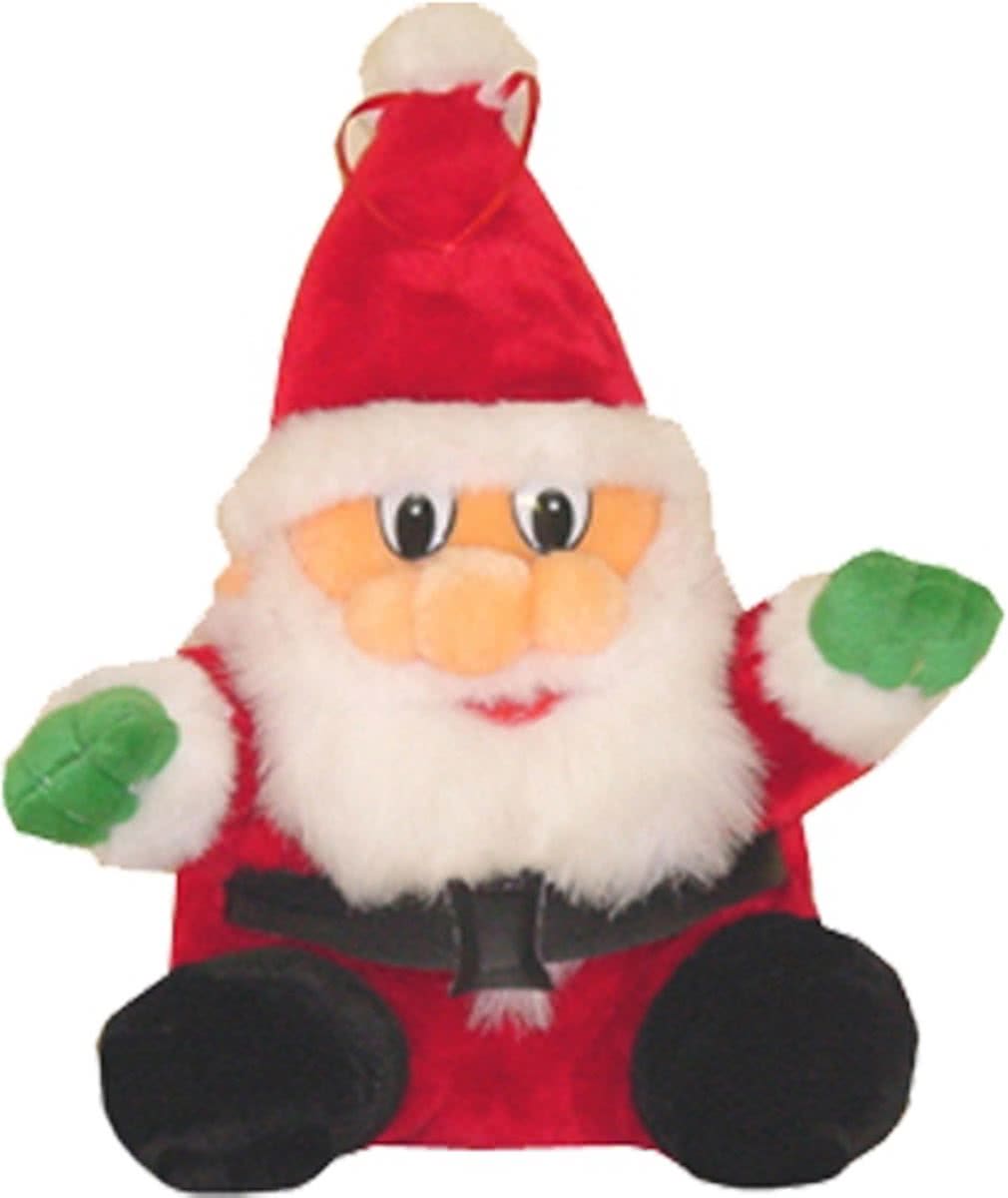 Pluche zittende kerstman 27 cm