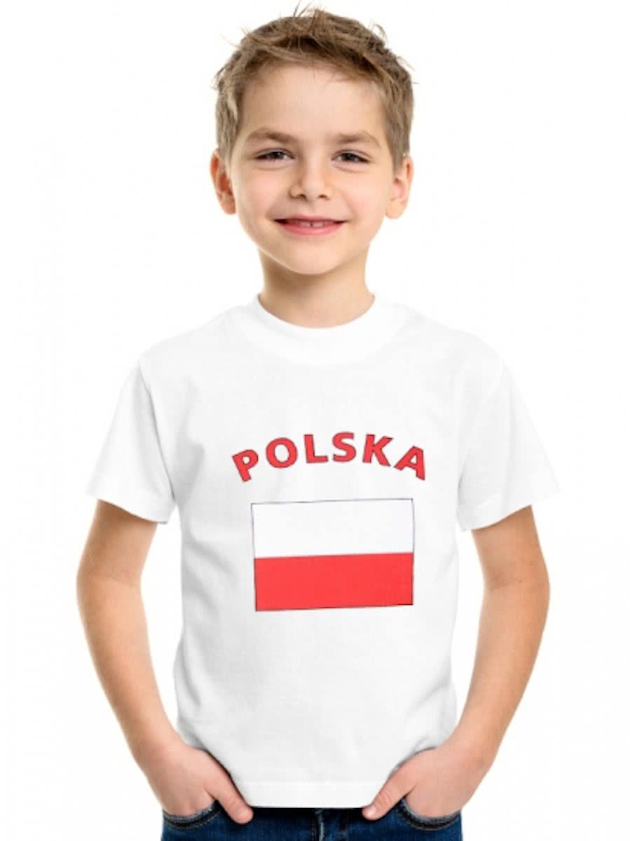 Polen t-shirt wit kinderen Xl (158-164)