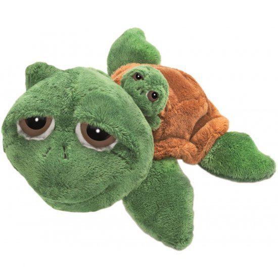 Schildpad knuffel met baby 29 cm