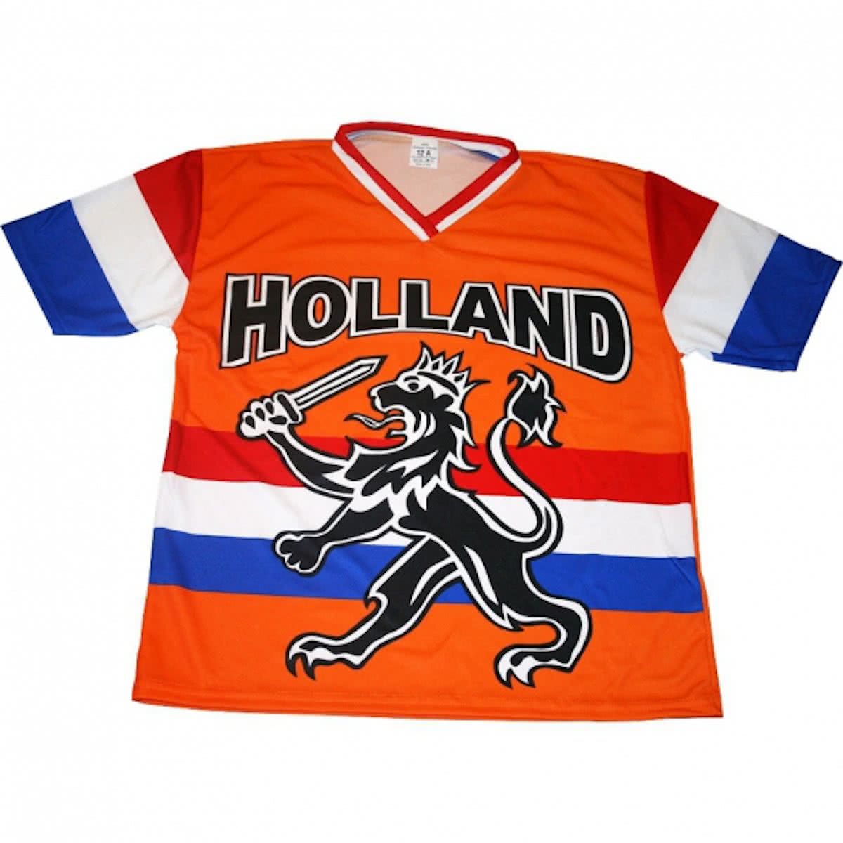 T-shirt Holland met zwarte leeuw en vlag voor kinderen 164 (14 jaar)