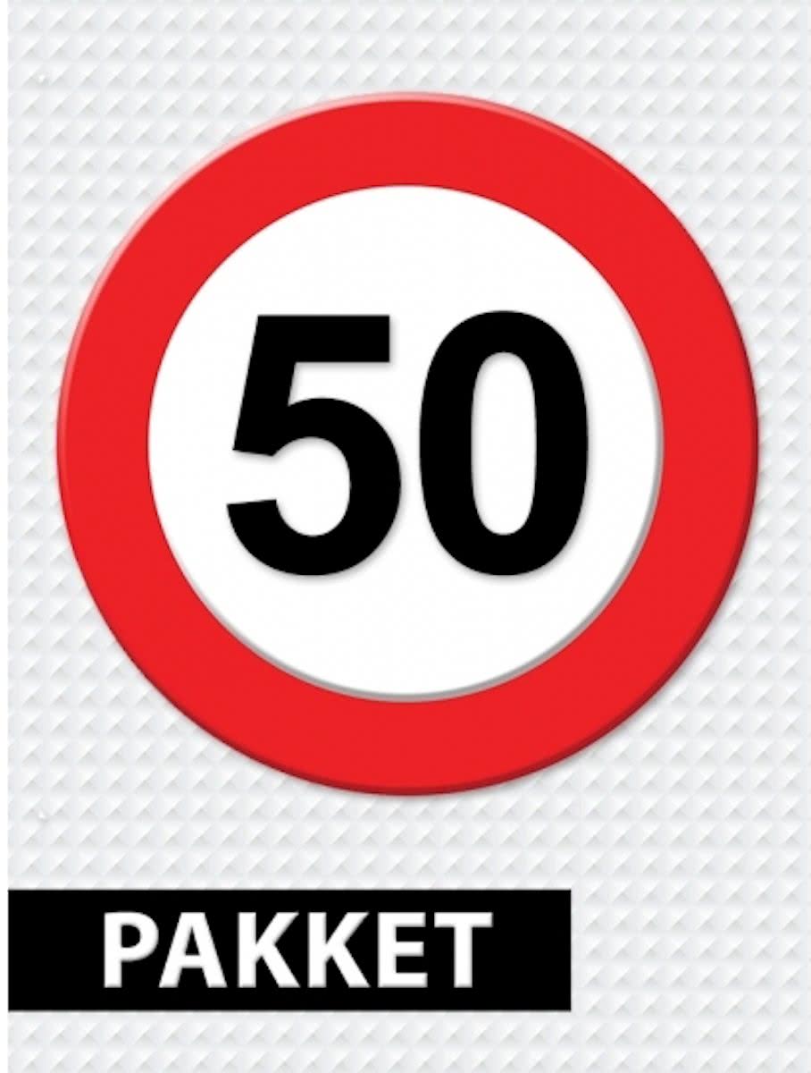 Verkeersbord 50 jaar feestartikelen pakket