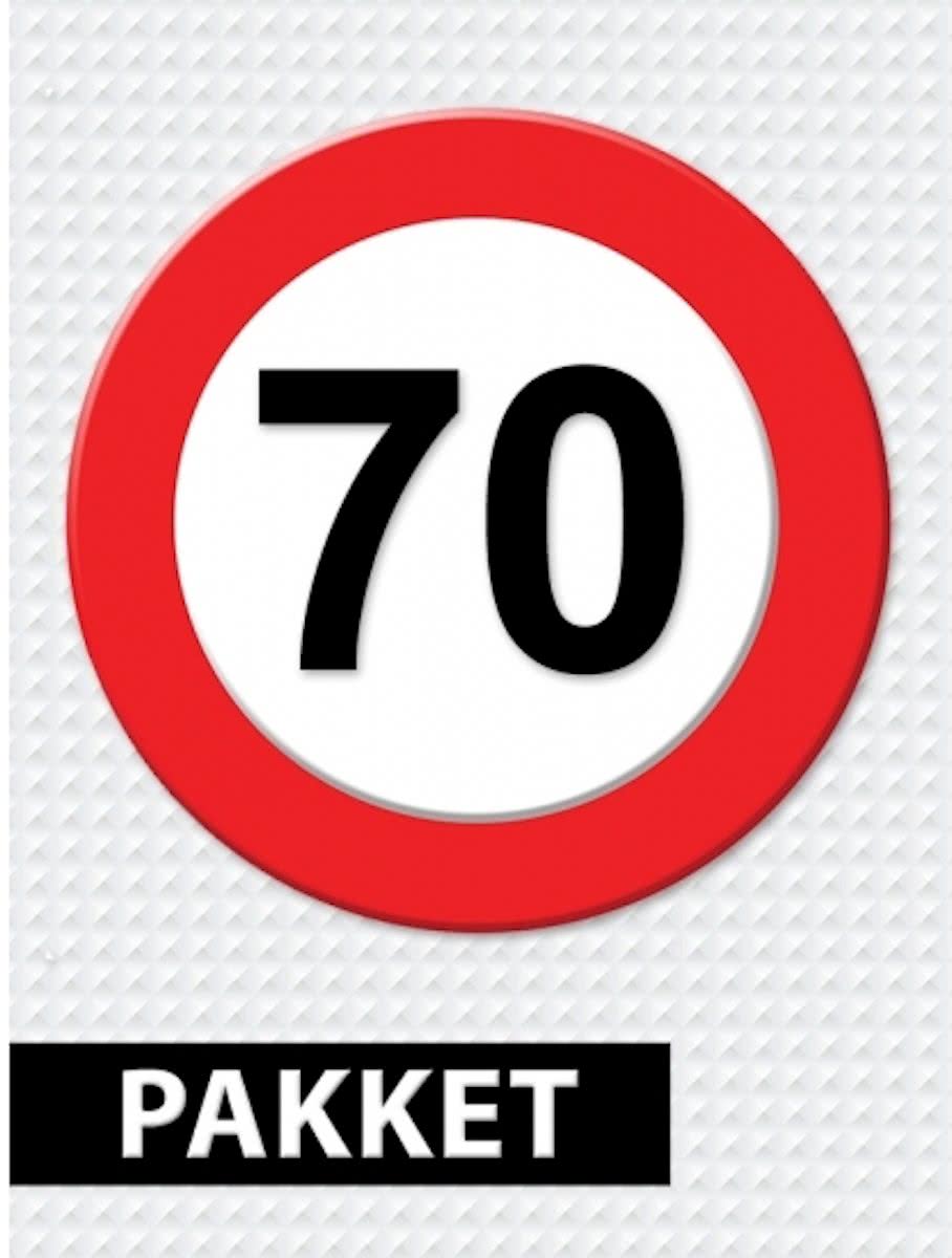 Verkeersbord 70 jaar feestartikelen pakket