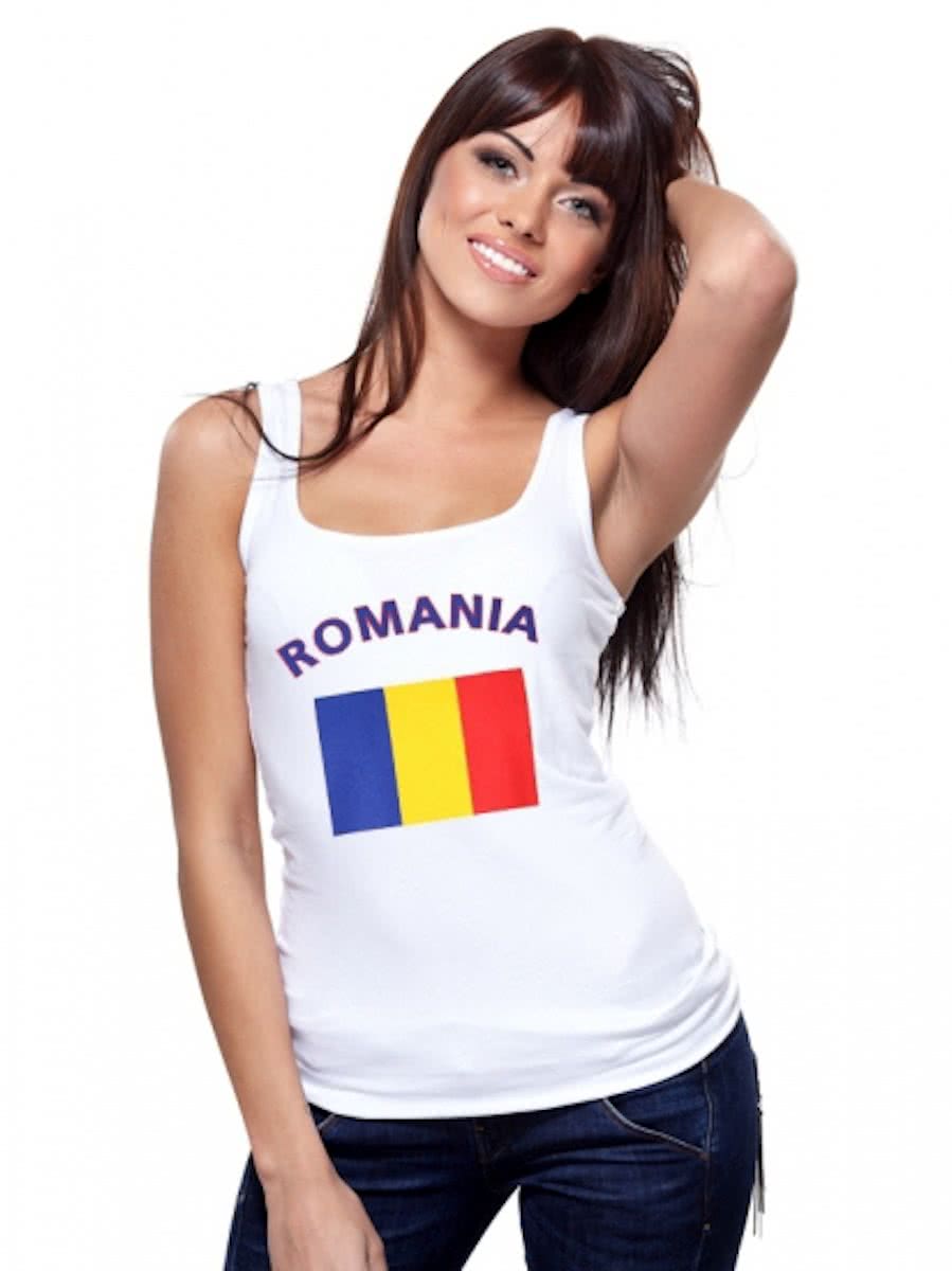 Witte dames tanktop Roemenie L