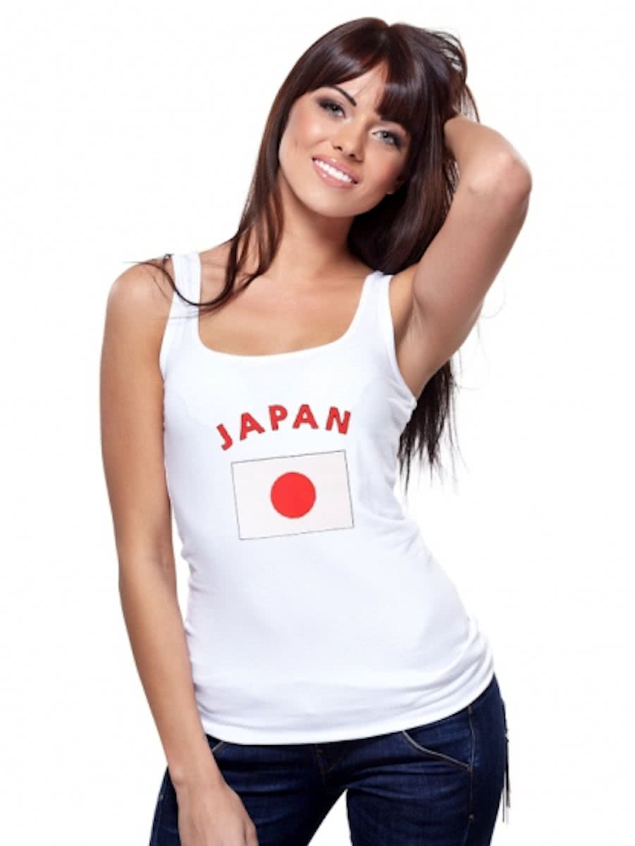 Witte dames tanktop met vlag van Japan M