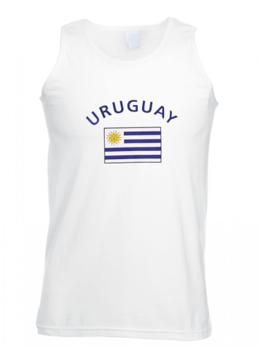 Witte heren tanktop Uruguay 2xl