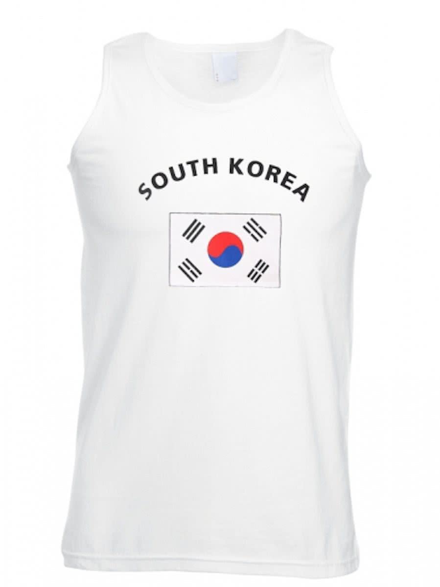 Witte heren tanktop Zuid Korea L