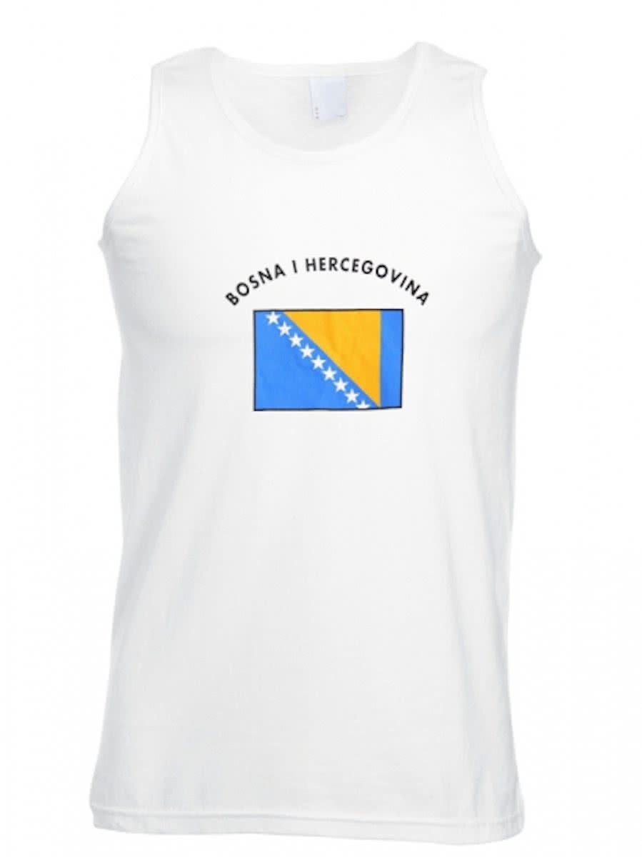 Witte tanktop met de vlag Bosnie L