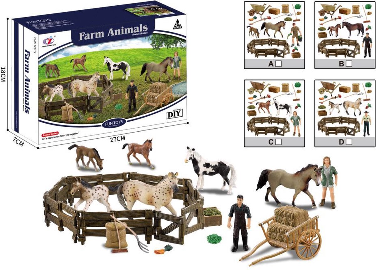 Fun Toys - Farm Animals - Boerderij Speelset met paarden en accessoires