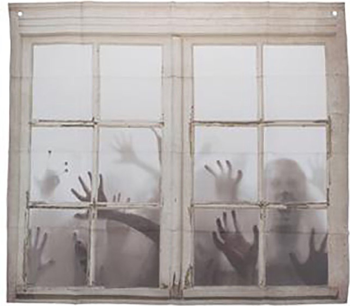 Halloween doek met raamvoorstelling 90 x 80 cm