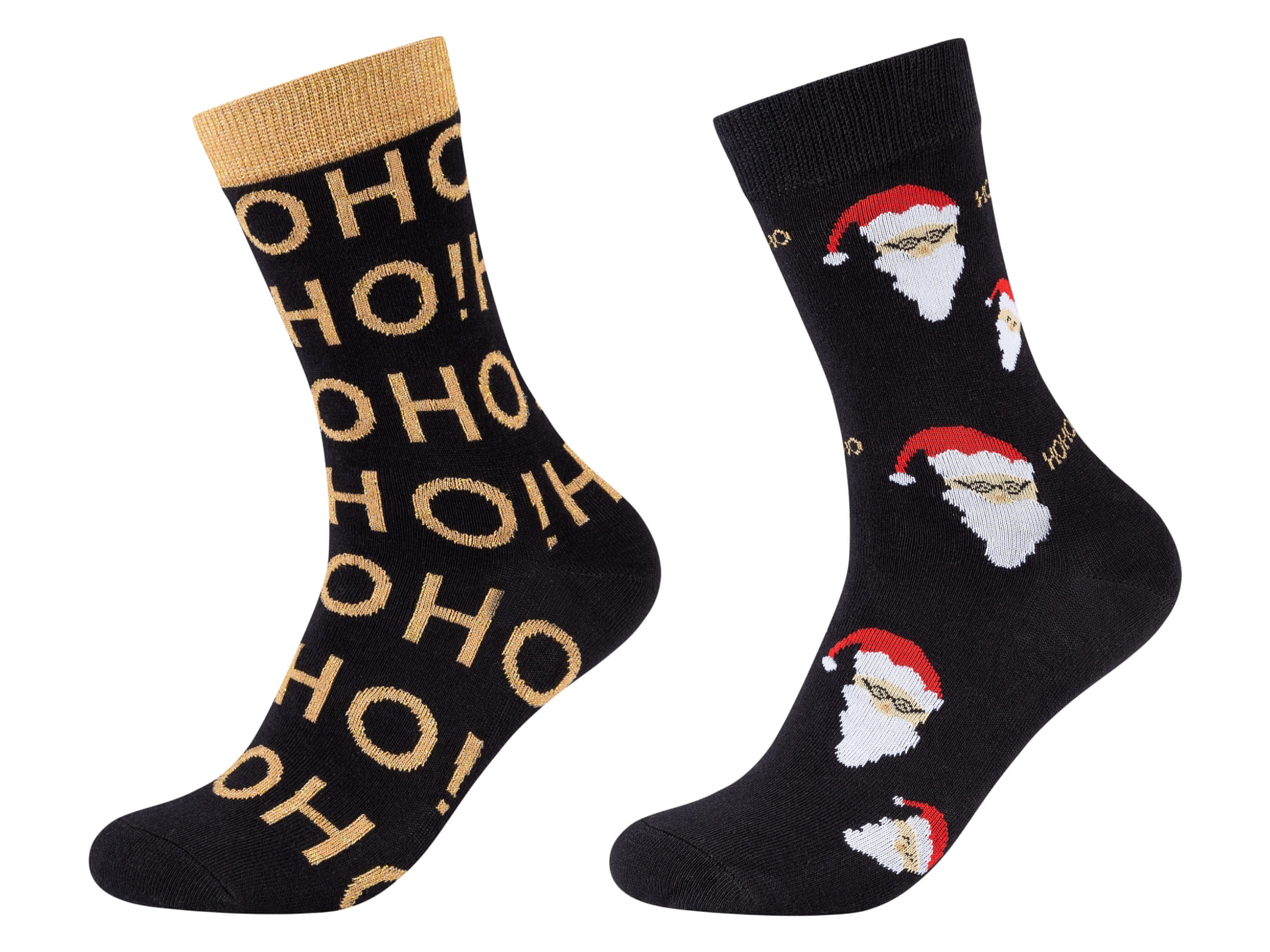 Fun Socks 2 paar kerstsokken (Kerstman/Hohoho, 41-46)