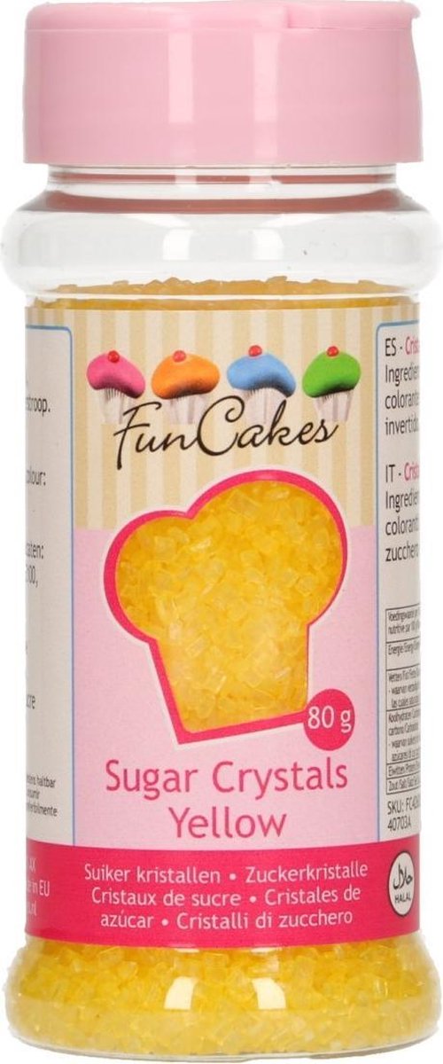 FunCakes Gekleurde Suiker Geel 80g